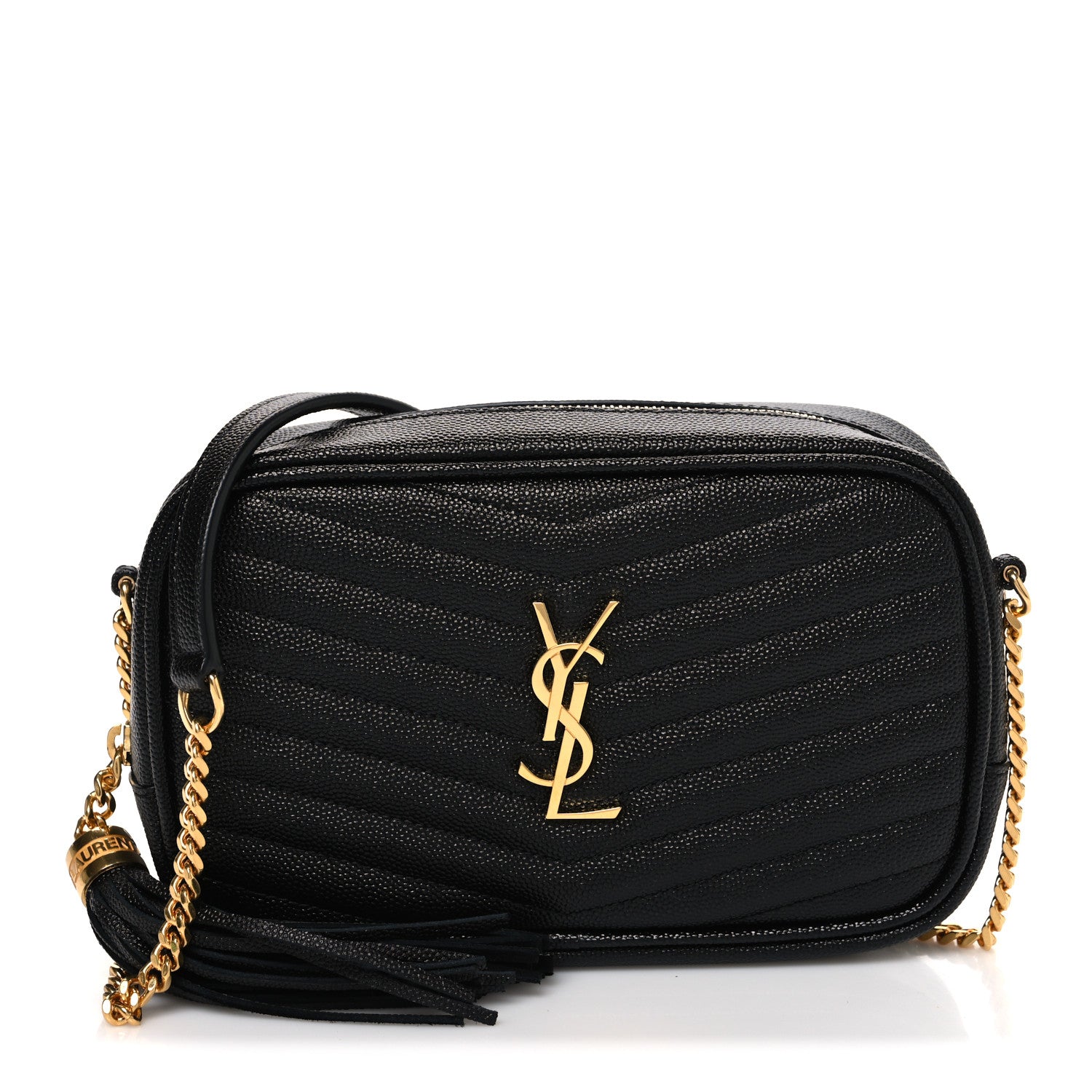 Saint Laurent Grain De Poudre Matelasse Monogram Mini Lou Camera Bag Black 1 of 11