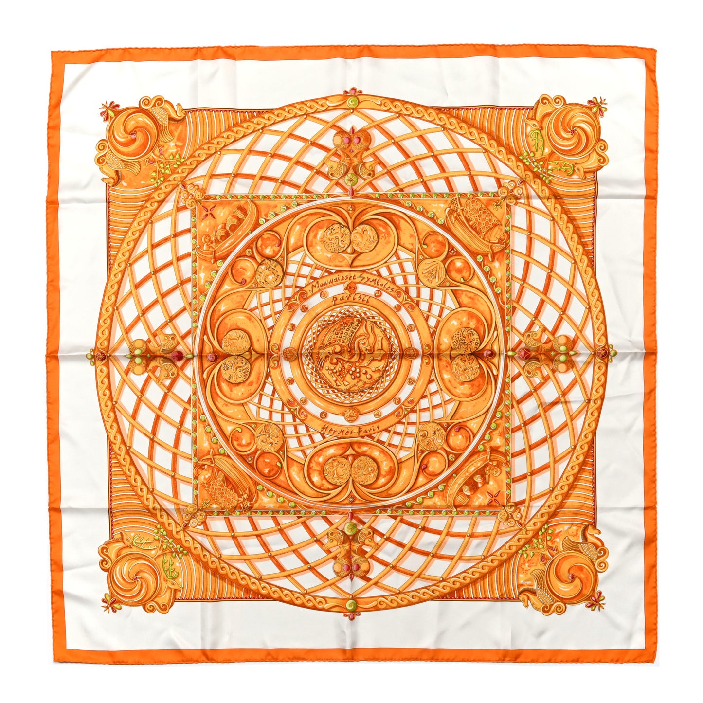 Silk Monnaies Et Symboles De Parisii Scarf 90