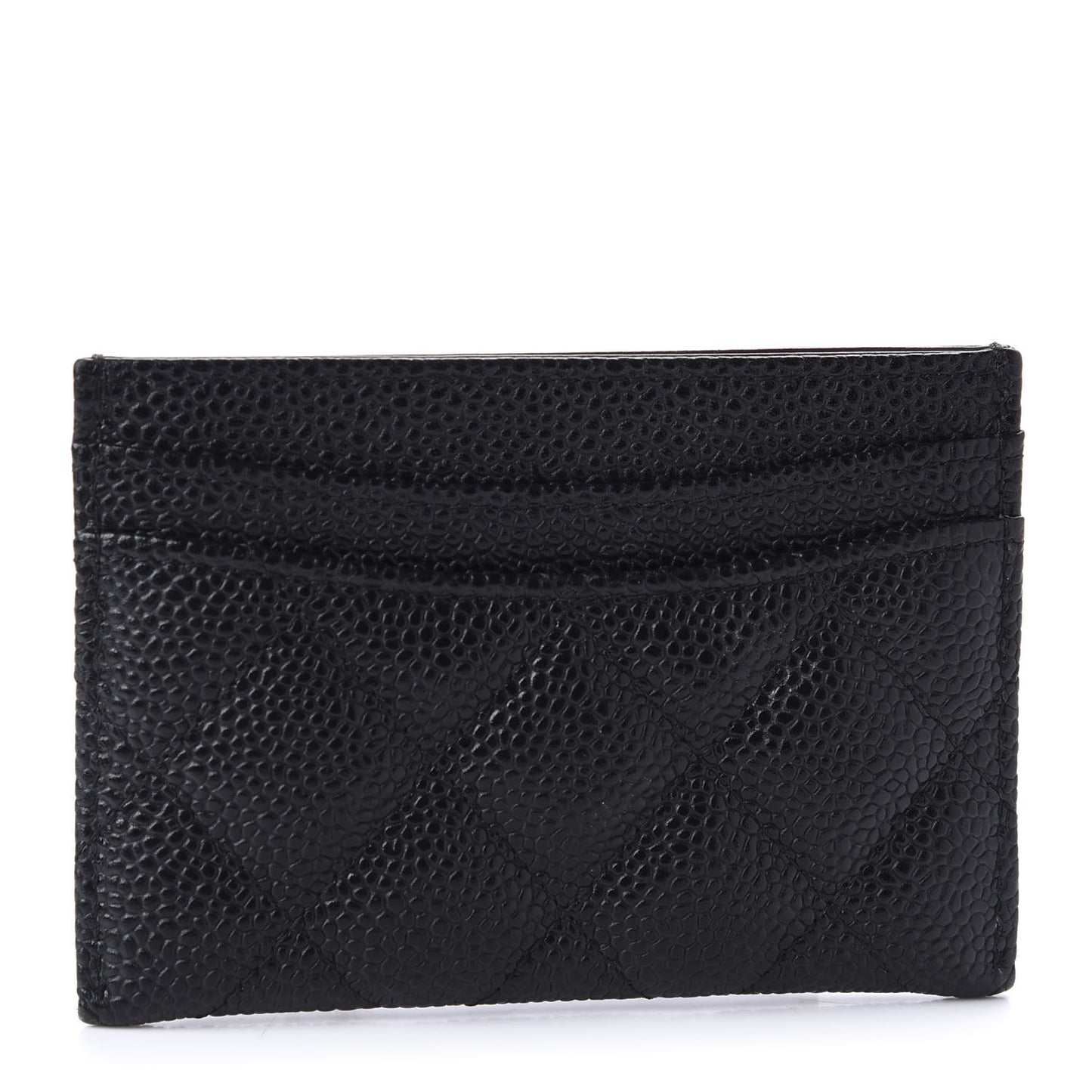 Caviar Quilted Card Holder Black
