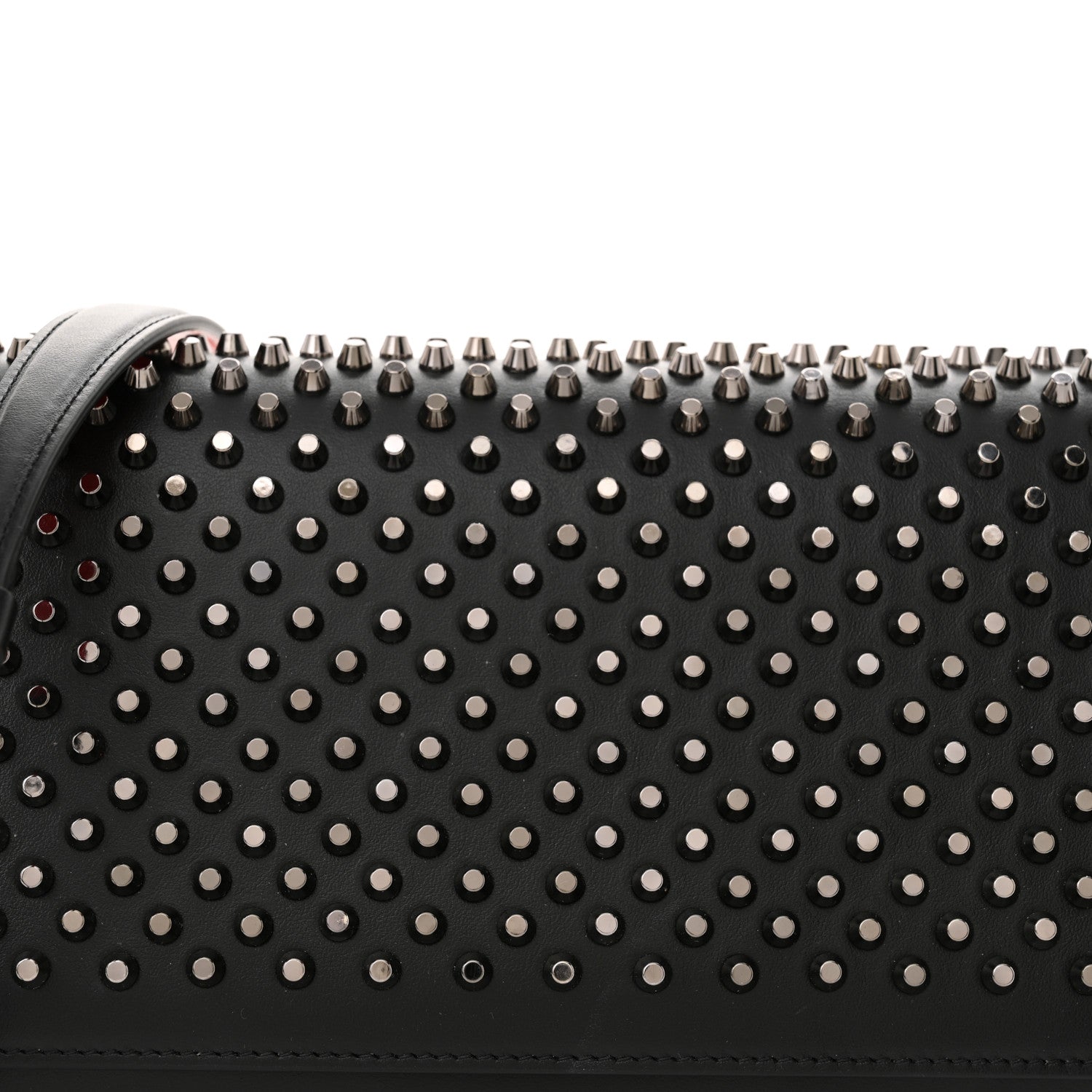 Christian Louboutin Calfskin Spikes Paloma Clutch Black Gunmetal 8 of 10