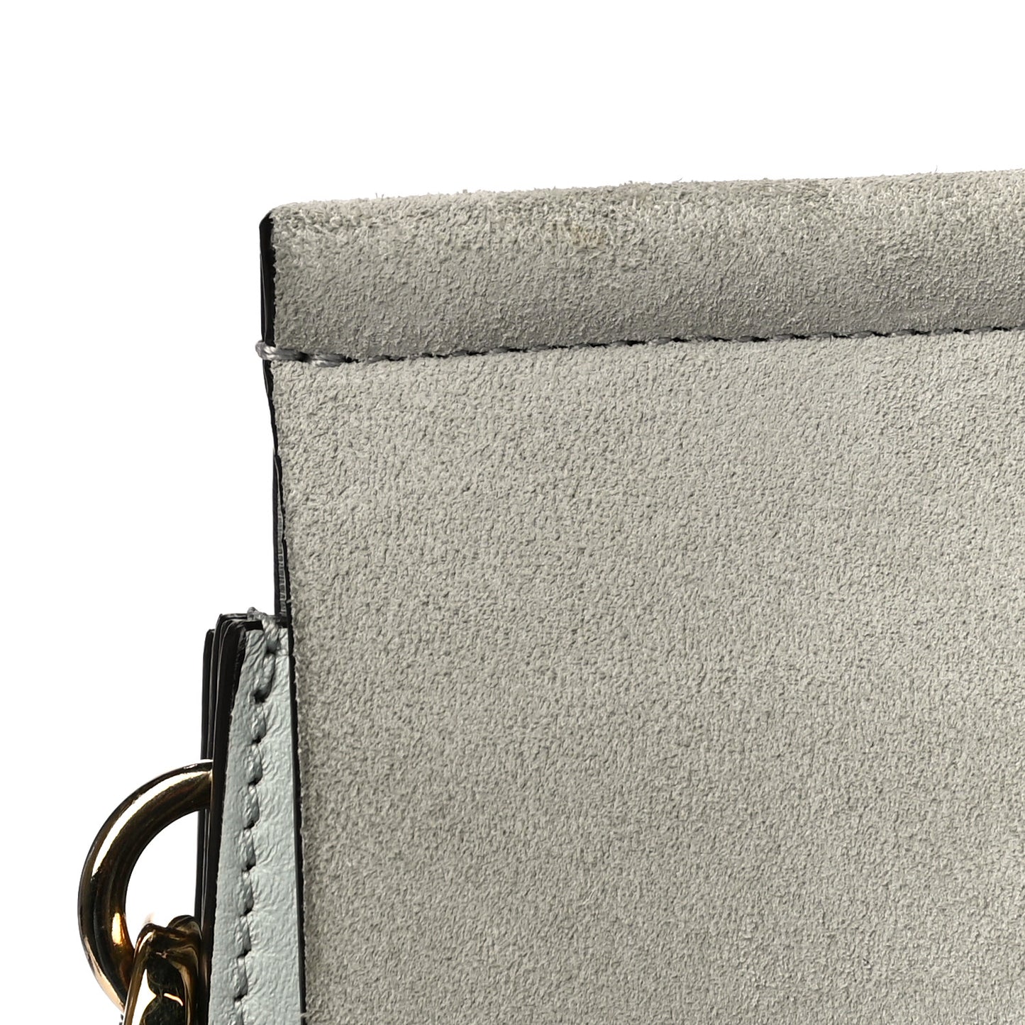 Calfskin Suede Medium Faye Shoulder Bag Airy Grey