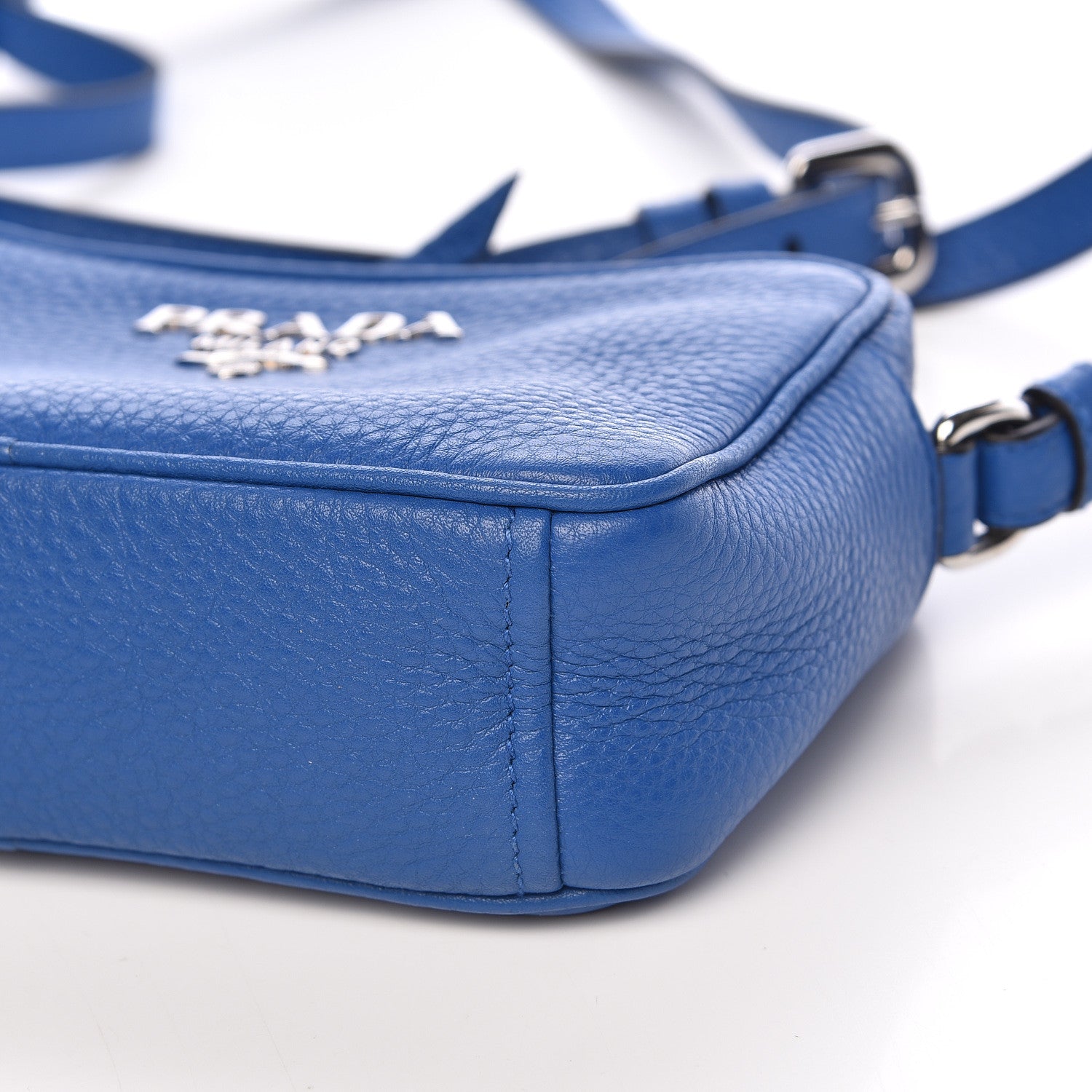 Prada Vitello Daino Camera Crossbody Azurro 9 of 10
