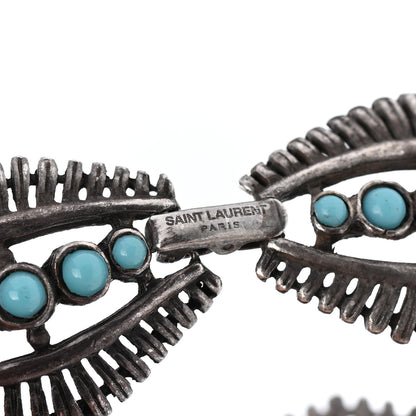 Saint Laurent Metallic Turquoise Navajo Bracelet Silver 4 of 5