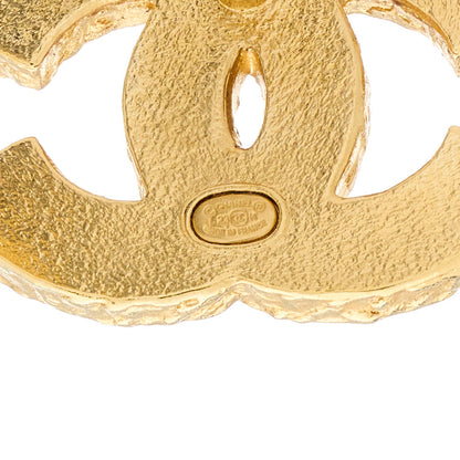 Chanel Metal Enamel CC Earrings Black Gold 4 of 5