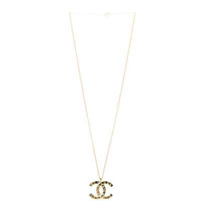 Chanel Metal CC Paris Button Necklace Gold 3 of 5