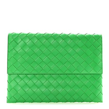 Bottega Veneta Nappa Intrecciato Flap Pouch Parakeet 1 of 6