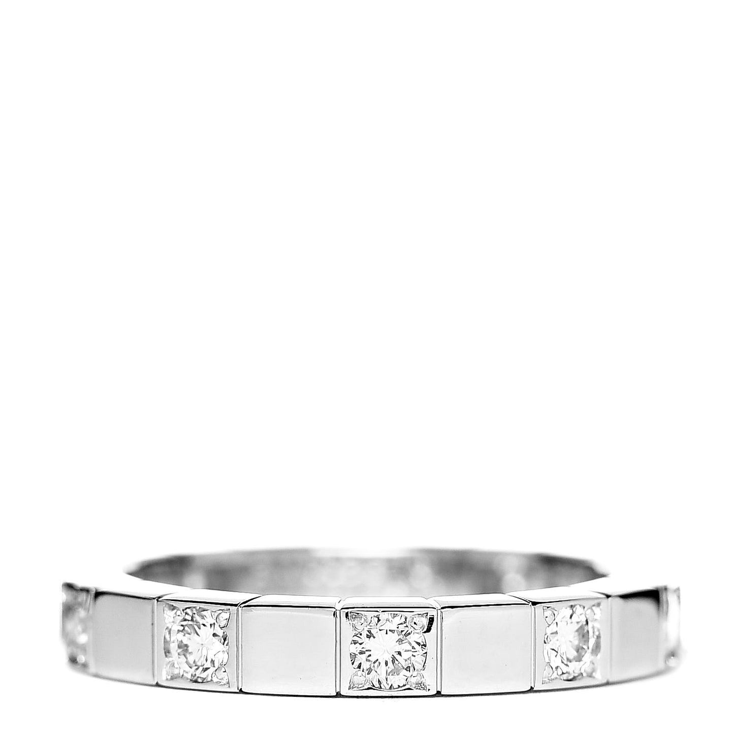 18K White Gold Diamond Lanieres Half Eternity Band Ring 50 5.25