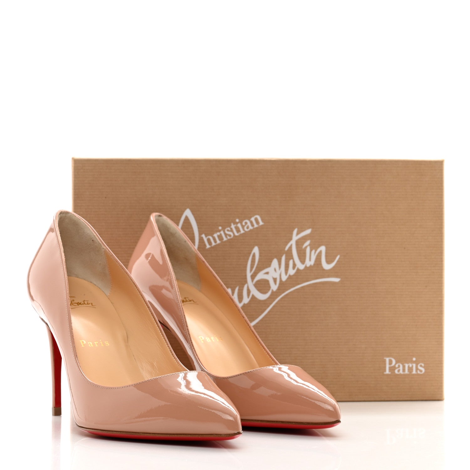 Christian Louboutin Patent Pigalle Follies 85 Pumps 37.5 Nude 8 of 8