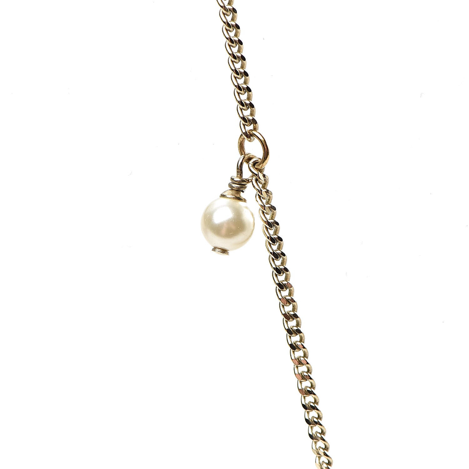 Chanel Pearl CC Pendant Long Necklace Gold 6 of 8