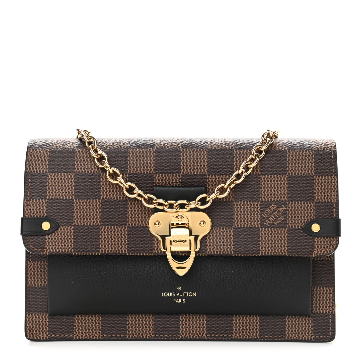 Damier Ebene Vavin Chain Wallet Black