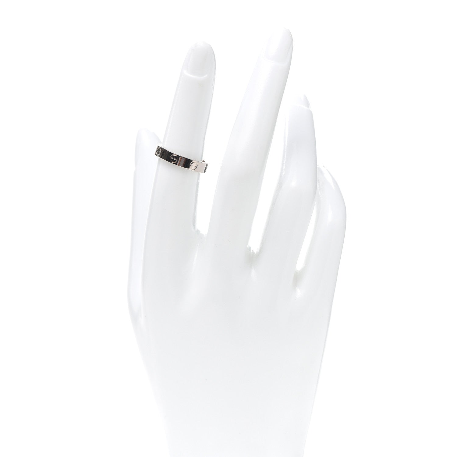 Cartier 18K White Gold 3.5mm LOVE Wedding Band Ring 51 5.75 2 of 5