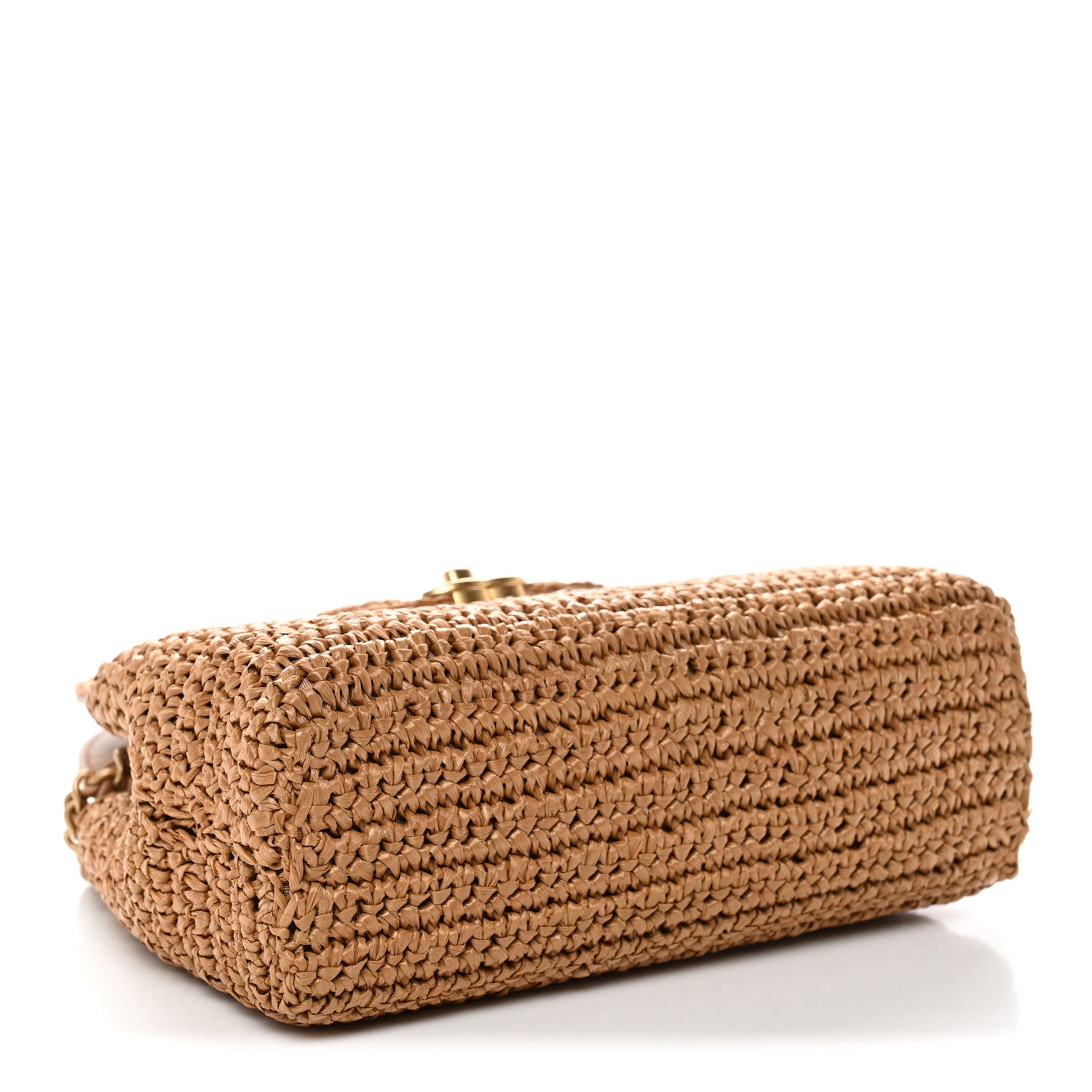 Chanel Braided Raffia Nano Kelly Flap Bag Dark Beige 4 of 11