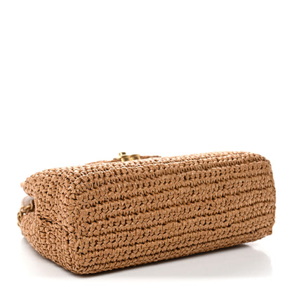 Chanel Braided Raffia Nano Kelly Flap Bag Dark Beige 4 of 11
