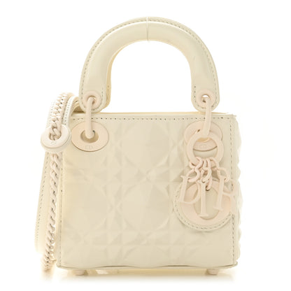 Christian Dior Calfskin Cannage Diamond Micro Lady Dior Latte 1 of 10
