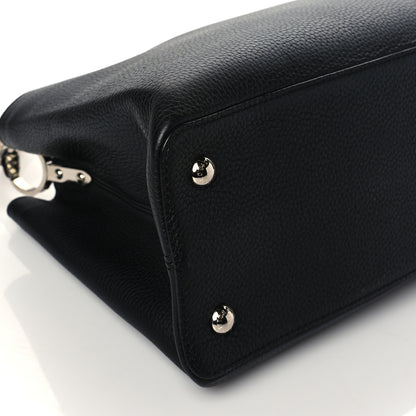 Louis Vuitton Taurillon Python Capucines MM Black 7 of 8