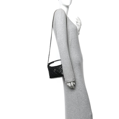 Chanel Caviar Quilted Hobo Clutch With Chain  Black 2 of 11