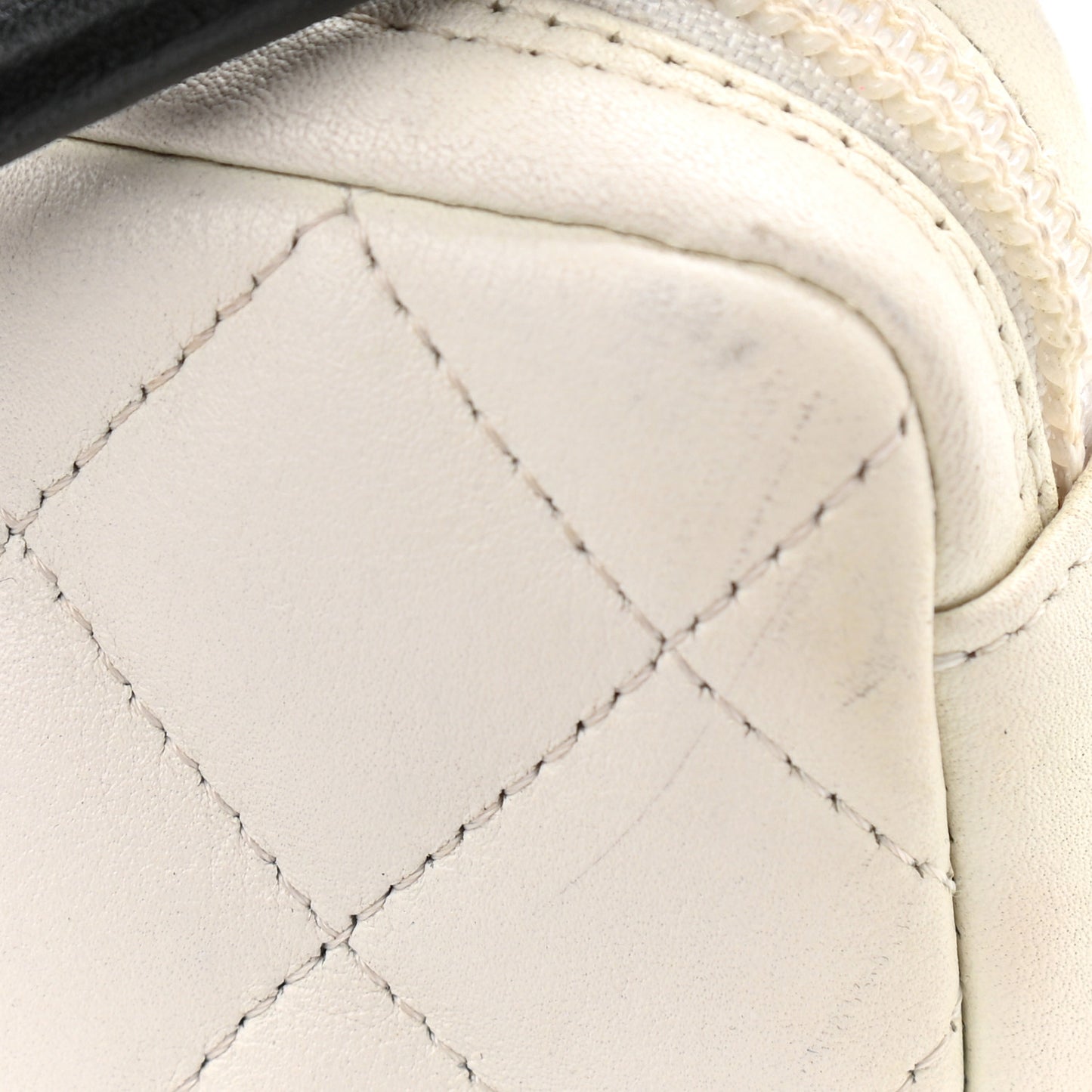 Calfskin Quilted Cambon Small Messenger White Black