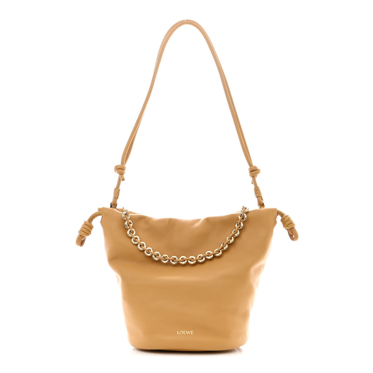 Mellow Nappa Lambskin Flamenco Bucket Bag Sahara