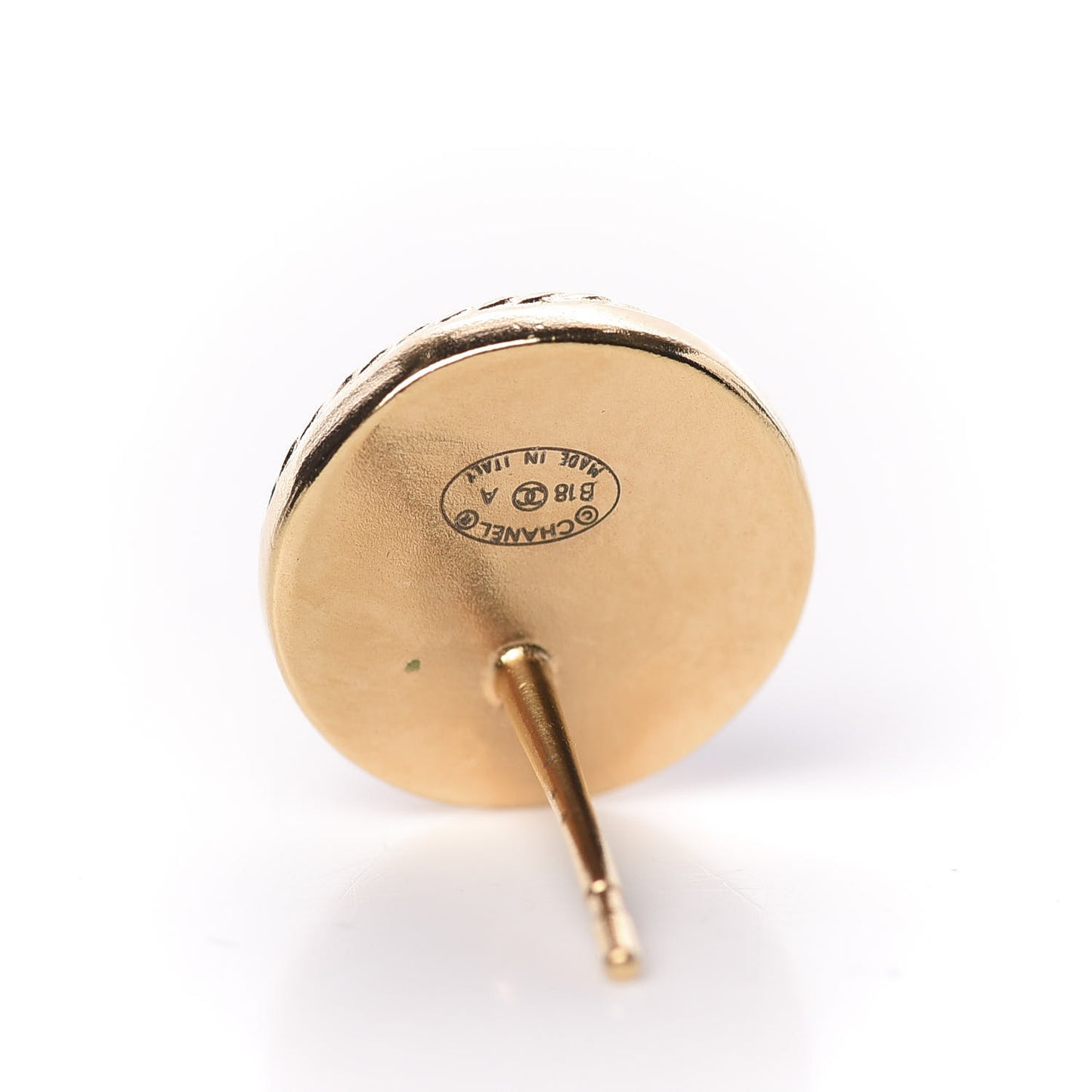 CC Button Earrings Gold