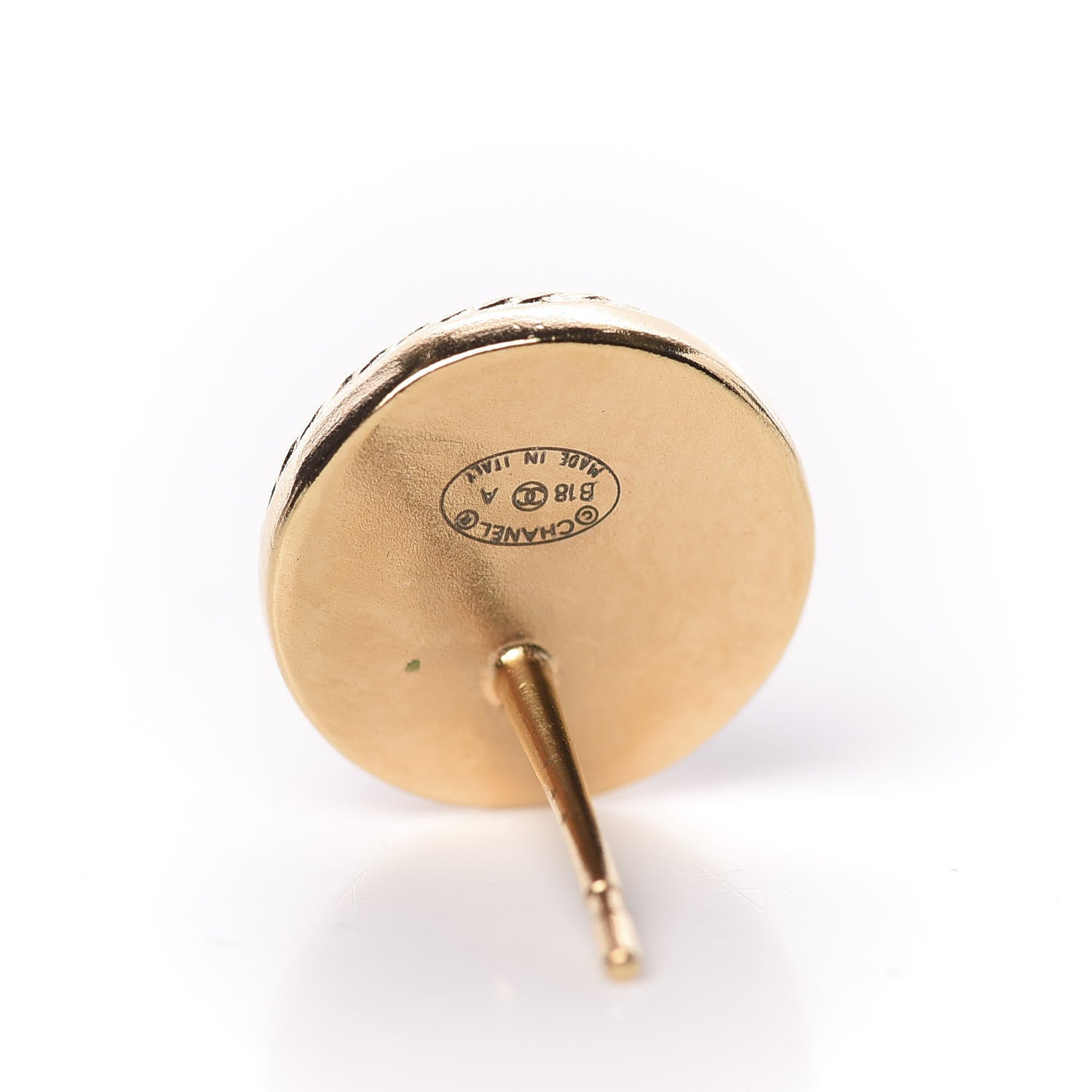 Chanel CC Button Earrings Gold 4 of 5