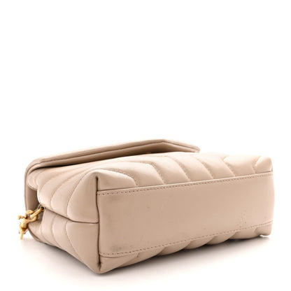 Saint Laurent Calfskin Y Quilted Monogram Toy Loulou Crossbody Bag Nude Powder 4 of 15