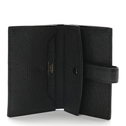 Hermes Chevre Mysore Mini Bearn Wallet Black 7 of 8