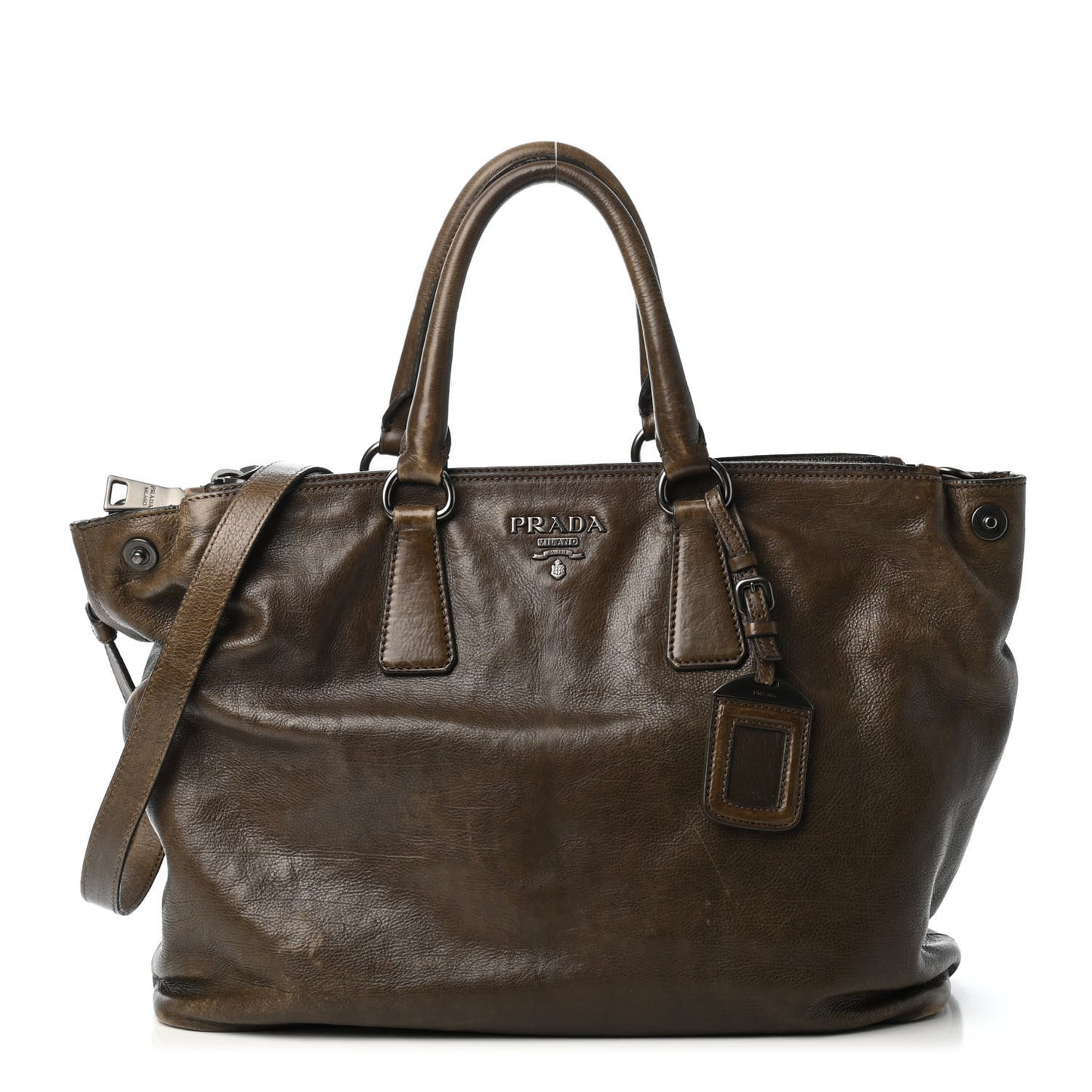 Cervo Antik Double Zip Satchel Cacao