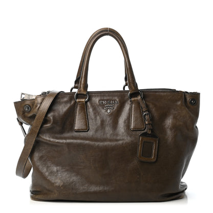 Prada Cervo Antik Double Zip Satchel Cacao 1 of 4