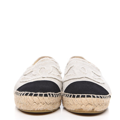 Chanel Linen CC Espadrilles 36 Beige Black 2 of 11