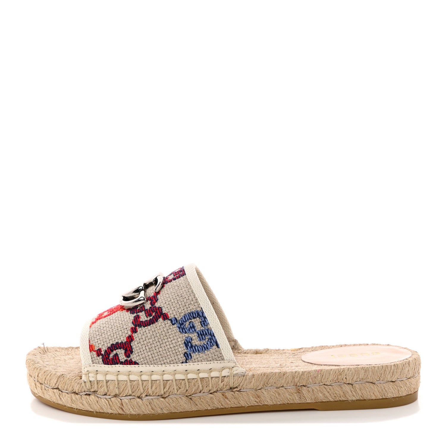 Gucci Linen Psychedelic Mini GG Espadrille Slide Sandals 36.5 Multicolor 1 of 12