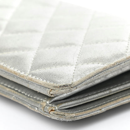 Chanel Metallic Lambskin Quilted Yen Wallet Silver 11 of 16