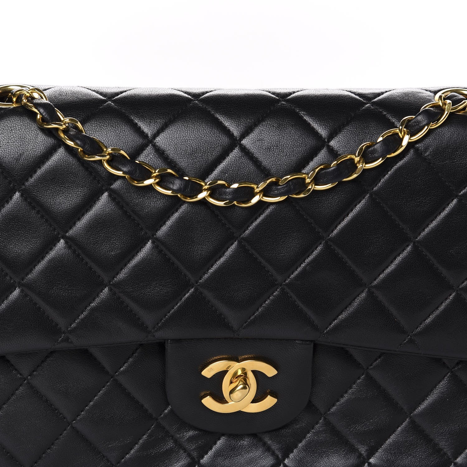 Chanel Lambskin Quilted Medium Double Flap Black 10 of 10