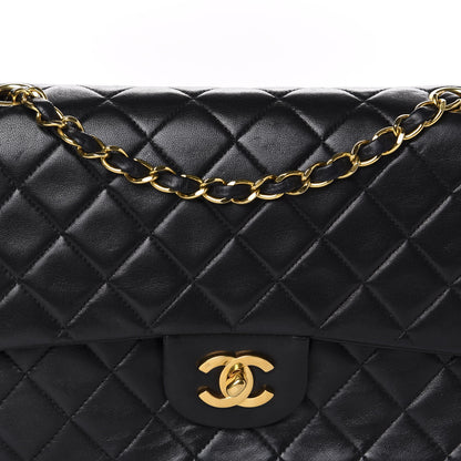 Chanel Lambskin Quilted Medium Double Flap Black 10 of 10