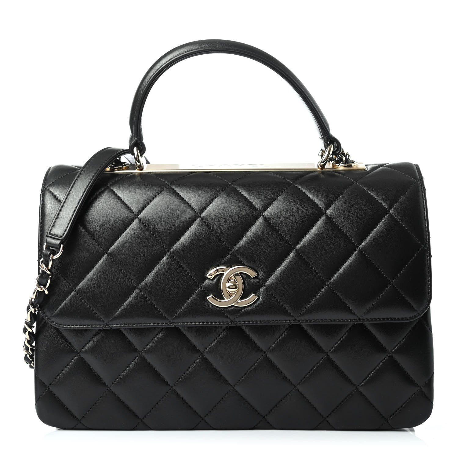 Chanel Lambskin Quilted Medium Trendy CC Flap Dual Handle Bag Black 1 of 4
