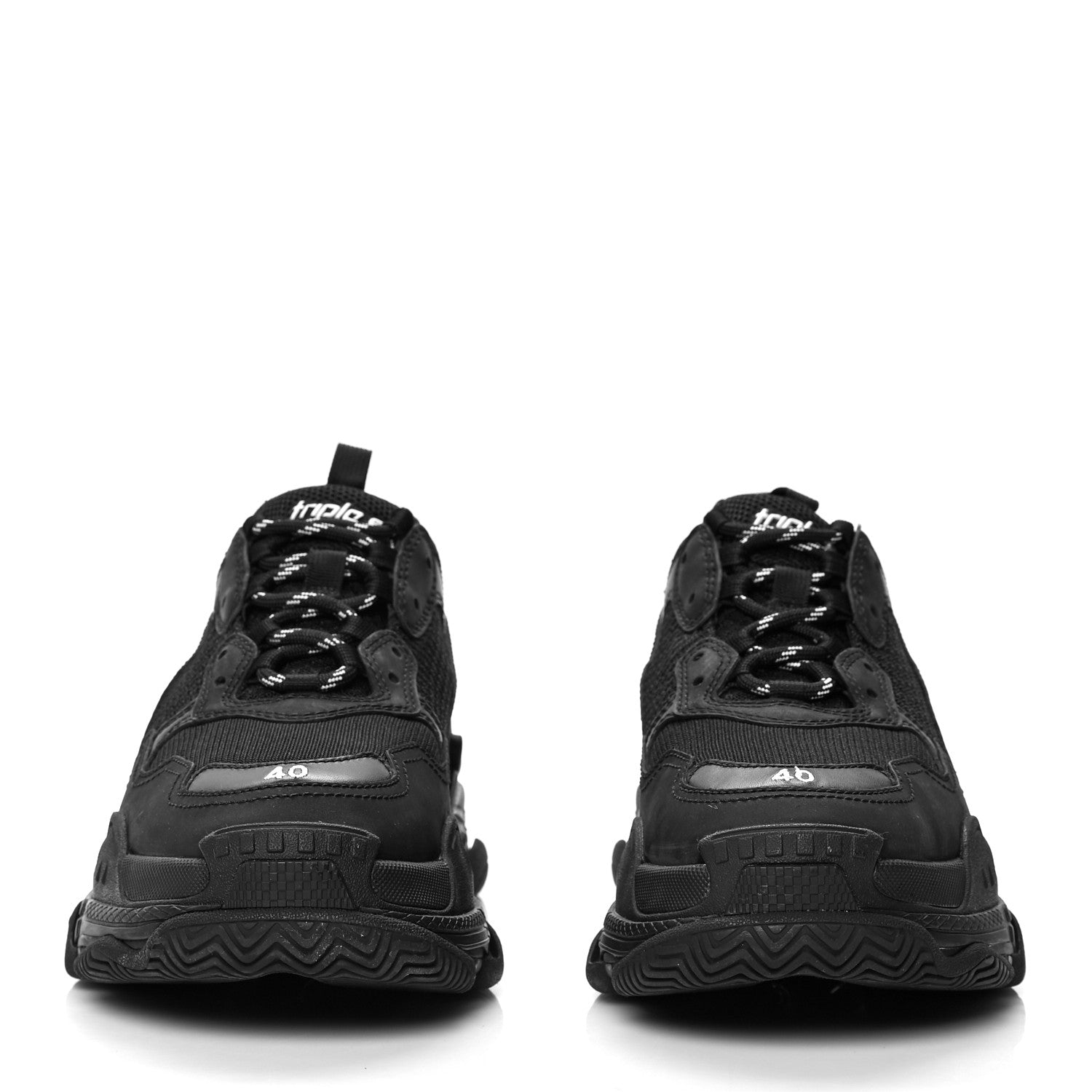 Balenciaga Fabric Mesh Womens Triple S Sneakers 40 Black 2 of 7