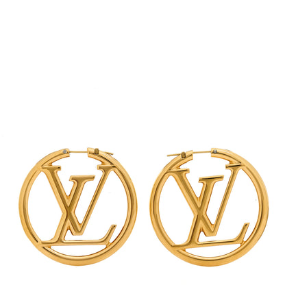 Louis Vuitton Metal Louise Hoop Earrings Gold 1 of 4