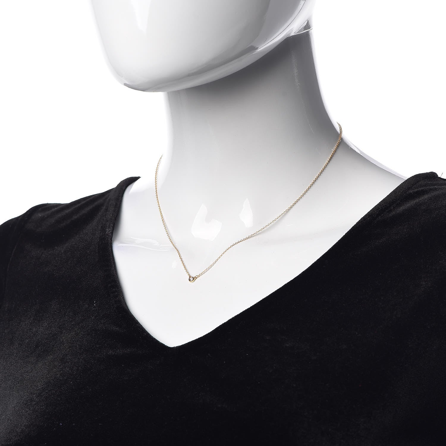 Tiffany 18K Yellow Gold Diamond .03ct Elsa Peretti Diamonds by the Yard Pendant Necklace 2 of 7