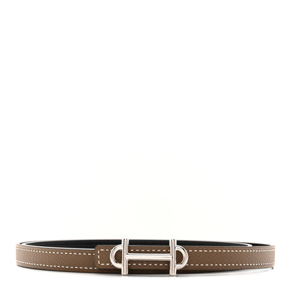 Hermes Swift Epsom 13mm Gamma Belt 85 34 Black Etoupe 1 of 6