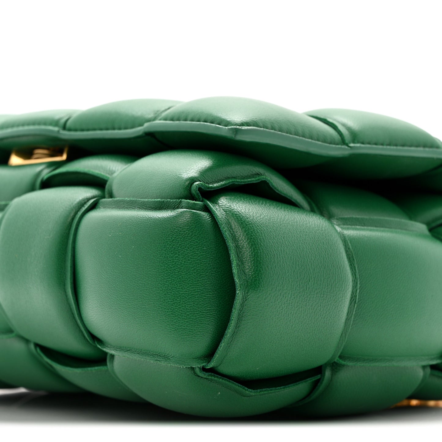 Lambskin Maxi Intreccio Padded Chain Cassette Crossbody Bag Racing Green