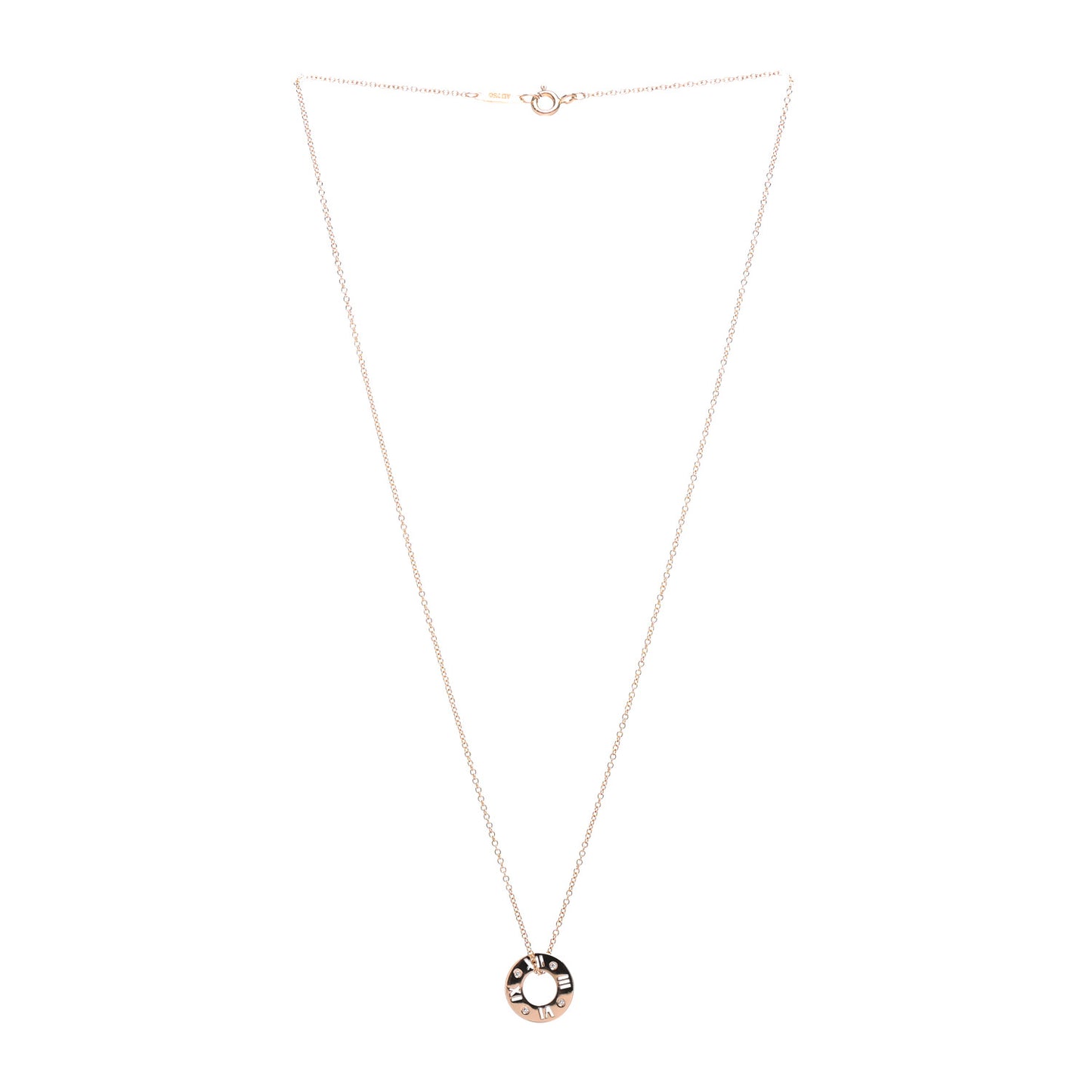 18K Rose Gold Diamond Atlas Pierced Pendant Necklace