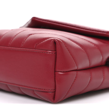 Saint Laurent Calfskin Y Quilted Monogram Toy Loulou Crossbody Bag New Lipstick 10 of 10