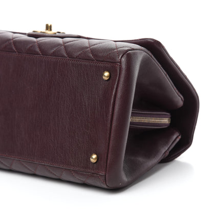 Chanel Shiny Sheepskin Quilted Large Trapezio Flap Dark Burgundy 7 of 10