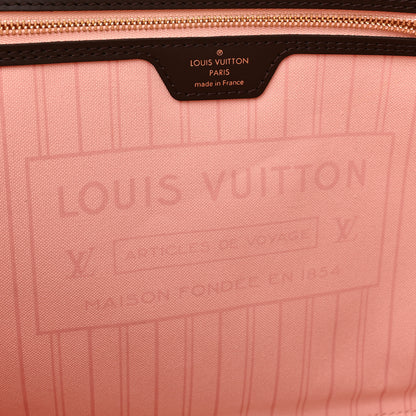 Louis Vuitton Damier Ebene Neo Neverfull MM Rose Ballerine 7 of 11