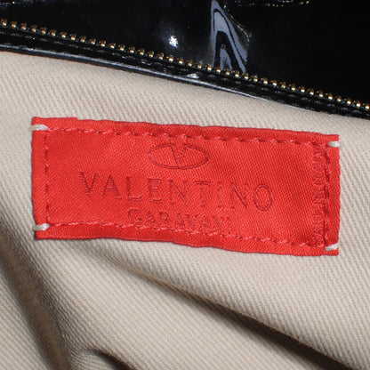 Valentino Garavani Woven Straw Patent Histoire Black 7 of 8
