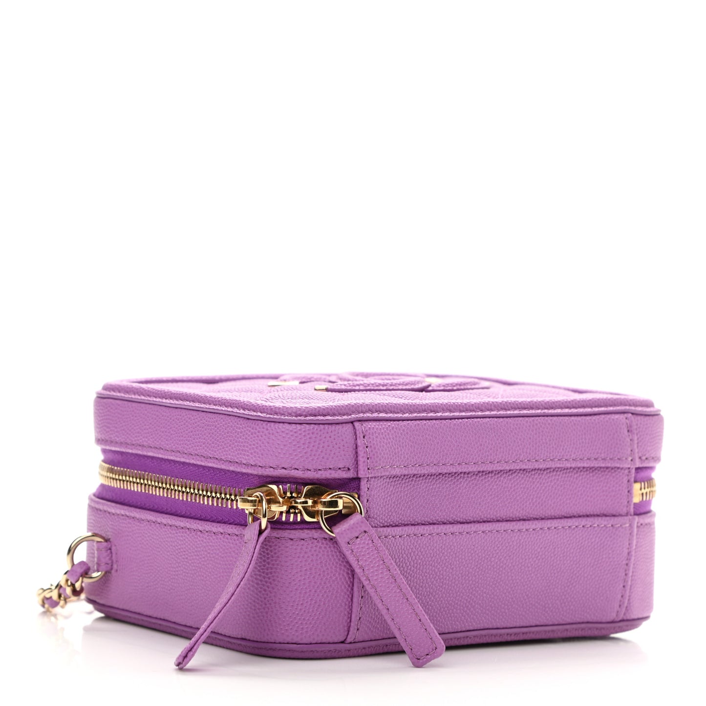 Caviar Quilted Small CC Filigree Vanity Case Purple
