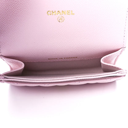 Chanel Caviar Quilted Flap Card Holder Wallet Light Pink 5 of 13