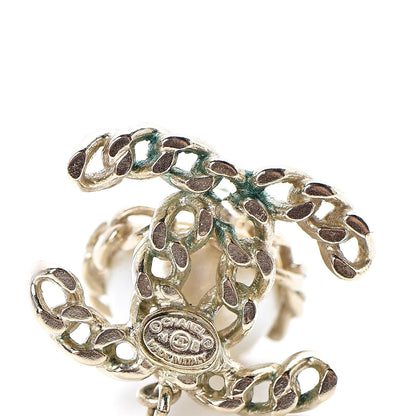 Chanel Chain Pearl CC Drop Earrings Gold 5 of 6