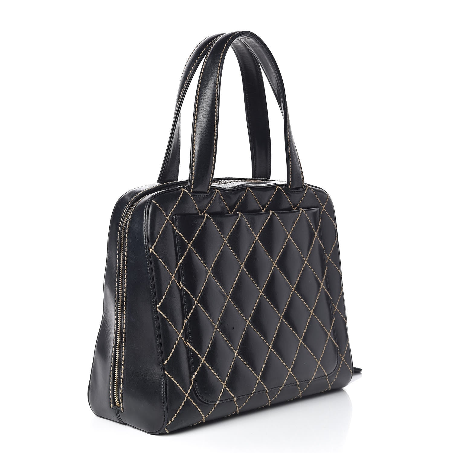 Chanel Calfskin Contrast Stitch Surpique Bowler Black 3 of 11