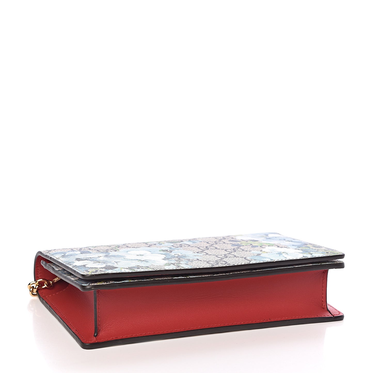 GG Supreme Monogram Blooms Chain Wallet Blue