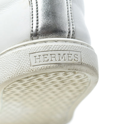 Hermes Nappa Womens Avantage Sneakers 39.5 White Argent 17 of 24